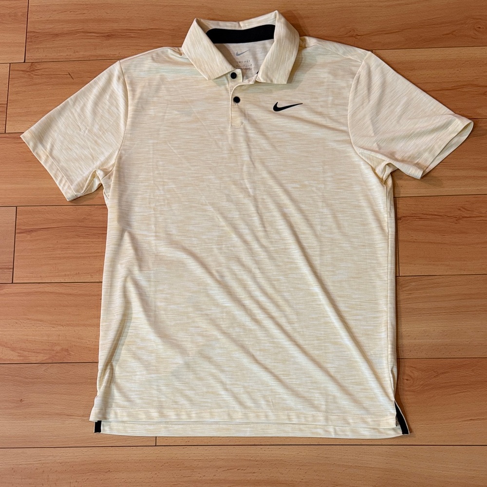 Nike Men's Light Yellow Polo Shirt